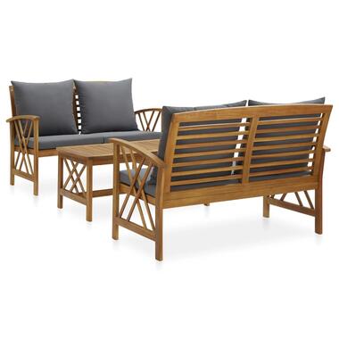 vidaXL Salon de jardin 3 pcs avec coussins Bois d'acacia massif product