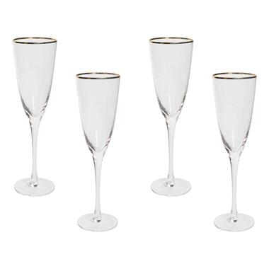 TOPAZ - Champagneglas set van 4 - Goud - Glas product