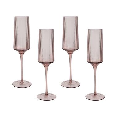 AMETHYST - Champagneglas set van 4 - Roze - Glas product