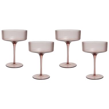 AMETHYST - Champagnecoupe set van 4 - Roze - Glas product