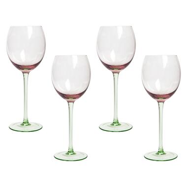 DIOPSIDE - Wijnglazen set van 4 - Roze/Groen - Glas product