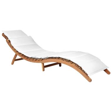 Chaise longue avec coussin Bois Blanc cassé LUINO product