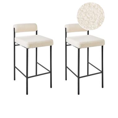 Lot de 2 chaises de bar AMAYA Bouclé Blanc cassé product