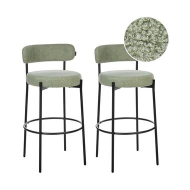 ALLISON - Barkruk set van 2 - Lichtgroen - Bouclé product