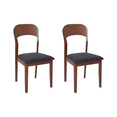 Lot de 2 chaises de salle à manger ALVIN Bois d'hévéa Bois foncé product