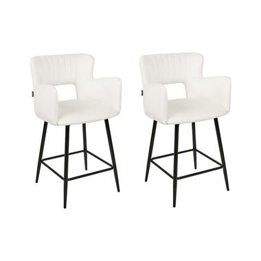 Lot de 2 chaises de bar SANILAC Velours Crème product