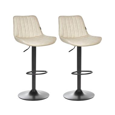 Lot de 2 chaises de bar DUBROVNIK Cuir PU Beige clair product