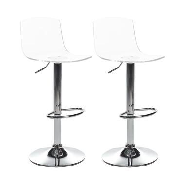 IMOLA - Barkruk verstelbaar set van 2 - Transparant - Acryl product
