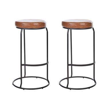 Lot de 2 tabourets de bar MILROY Cuir PU Marron product