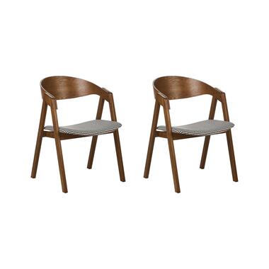 Lot de 2 chaises de salle à manger YUBA Bois d'hévéa Noir blanc product