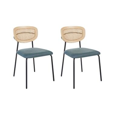 Lot de 2 chaises de salle à manger MAYETTA Tissu Bleu paon product