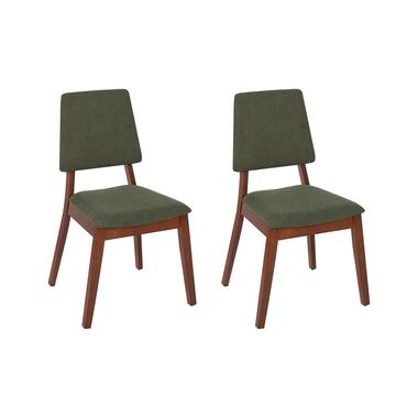 Lot de 2 chaises de salle à manger MERRILL Bois d'hévéa Vert foncé product