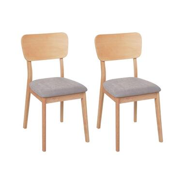 Lot de 2 chaises de salle à manger MINIER Bois d'hévéa Bois clair product