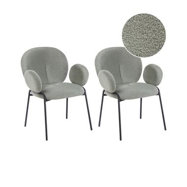 Lot de 2 chaises de salle à manger ELY Bouclé Vert foncé product