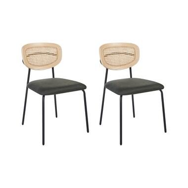 Lot de 2 chaises de salle à manger MAYETTA Tissu Vert foncé product