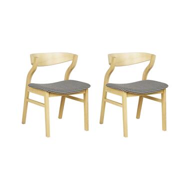 Lot de 2 chaises de salle à manger MAROA Bois d'hévéa Noir blanc product