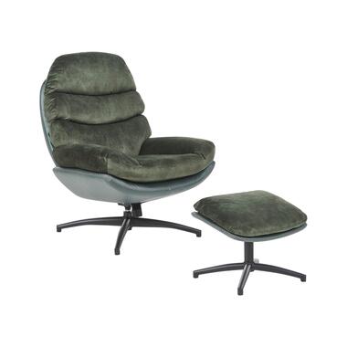 Chaise avec repose-pied EIDE Velours Vert foncé product