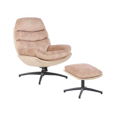 Chaise avec repose-pied EIDE Velours Beige sable product