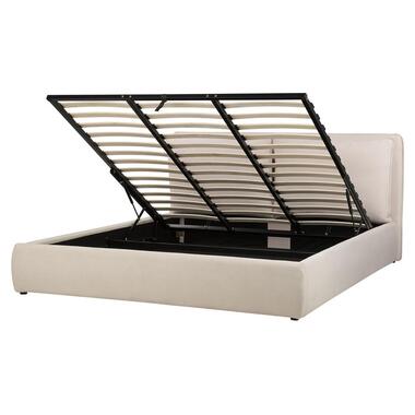 Lit avec coffre de rangement BAJONNA 180 x 200 cm Tissu Beige clair product