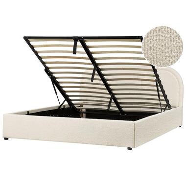 QUILLIEN - Bed met opbergruimte - Beige - 160 x 200 cm - Polyester product