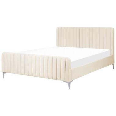 Lit avec sommier LUNAN 160 x 200 cm Velours Beige clair product