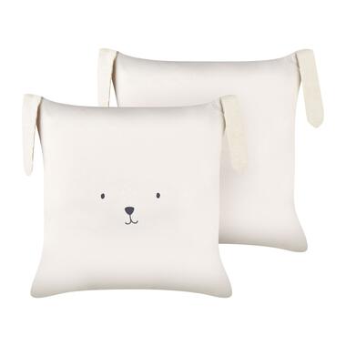 Lot de 2 coussins CONEY Coton 45 x 45 cm Animal Touffeté Beige clair product