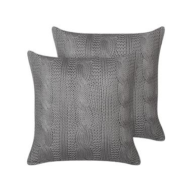 Lot de 2 coussins CONSTYLIS Coton 45 x 45 cm Unicolore Gris foncé product