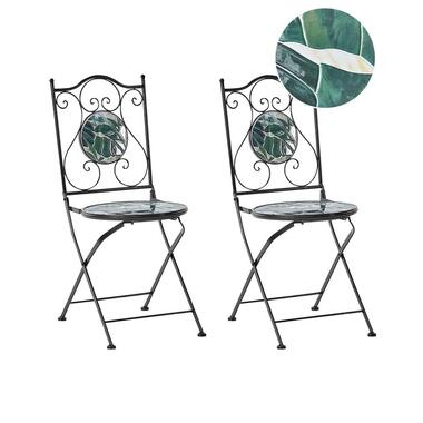 COZZANA - Tuinstoel set van 2 - Zwart - Metaal product