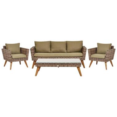 VITTORIA XL - Loungeset voor 5 - Olijfgroen - PE rotan product