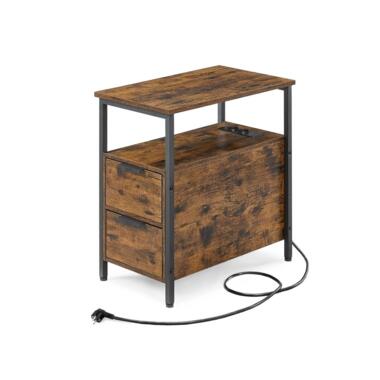 Parya home Table de chevet avec prise de courant Brown product