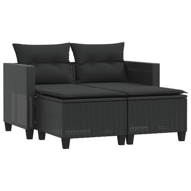 vidaXL - canapé de jardin - Noir - Rotin synthétique product