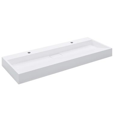 vidaXL Lavabo 120x46x11 cm Fonte minérale/marbre Blanc product