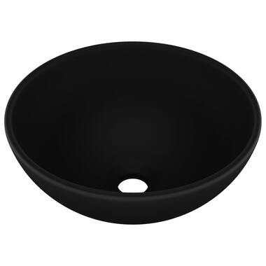 vidaXL Lavabo rond de salle de bain Noir mat 32,5x14 cm Céramique product