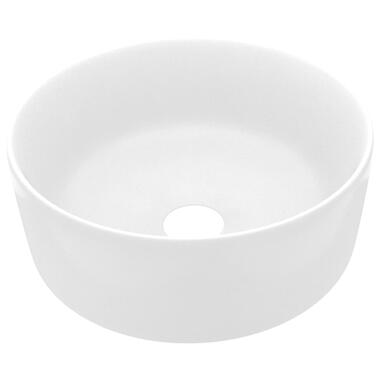 vidaXL Lavabo rond de luxe Blanc mat 40x15 cm Céramique product