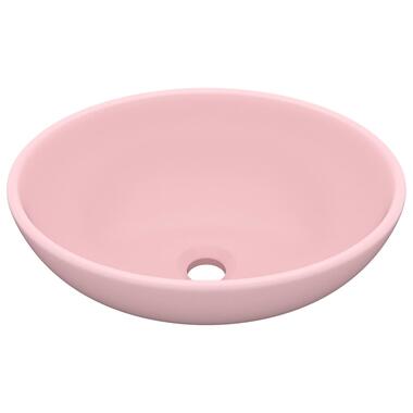 vidaXL Lavabo ovale de luxe Rose mat 40x33 cm Céramique product