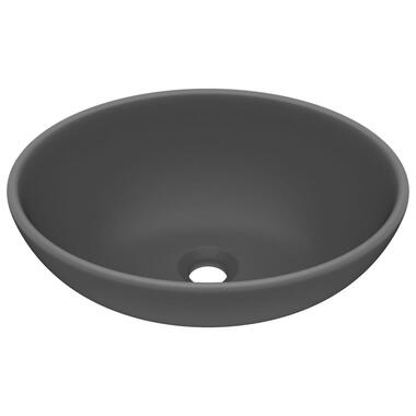 vidaXL Lavabo ovale de luxe Gris foncé mat 40x33 cm Céramique product