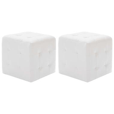 vidaXL Poufs 2 pcs Blanc 30 x 30 x 30 cm Similicuir product