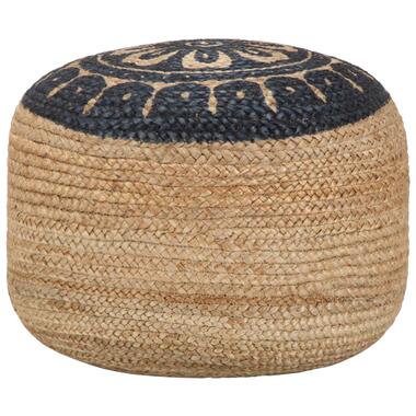 vidaXL Pouf fait à la main Bleu 45 x 30 cm Jute product