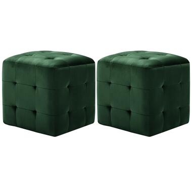 vidaXL 2 pcs Poufs Vert 30 x 30 x 30 cm Tissu velours product