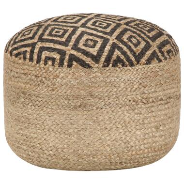 vidaXL Pouf fait à la main Noir 45 x 30 cm Jute product