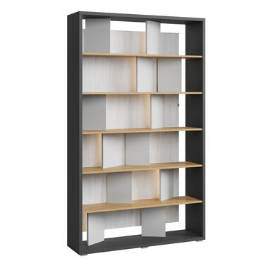 Meubella Boekenkast Flamingo - Grijs - Eiken - 125 cm product