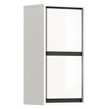 Hioshop Jaru armoire de salle de bain mural 1 porte blanc brillant product