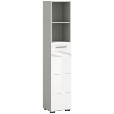 Hioshop Copa armoire haute pour salle de bain 1 porte 2 compartiments blanc product