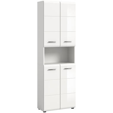 Hioshop Ice armoire haute pour salle de bain 4 portes 1 compartiment blanc product