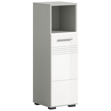 Hioshop Copa armoire de salle de bain 1 porte 1 compartiment blanc brillant product