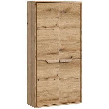 Hioshop Zeno armoire haute pour salle de bain mural 2 portes chêne product