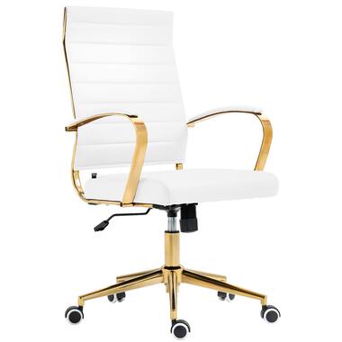 CLP Chaise de bureau Havanna Or Cadre - Similicuir - Blanc product