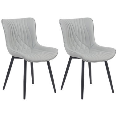 CLP Lot de 2 chaise salle à manger Brady Noir Cadre - Similicuir - Gris product