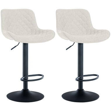 CLP Lot de 2 Tabouret de bar Minosa Tissu - Crème product