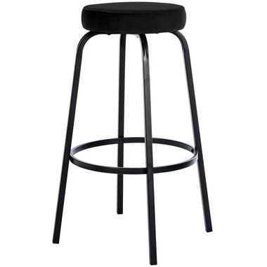 CLP Tabouret de bar Kamari Noir mat Cadre - Velours - Noir product